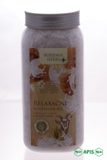 Relaxační koupelnová sůl med a kozí mléko 900 g